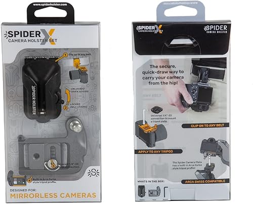 Miniatura 9 de SPIDER HOLSTER Juego de fundas para cámara Spider X para llevar una cámara profesional sin espejo con funda de cámara autobloqueante con clip