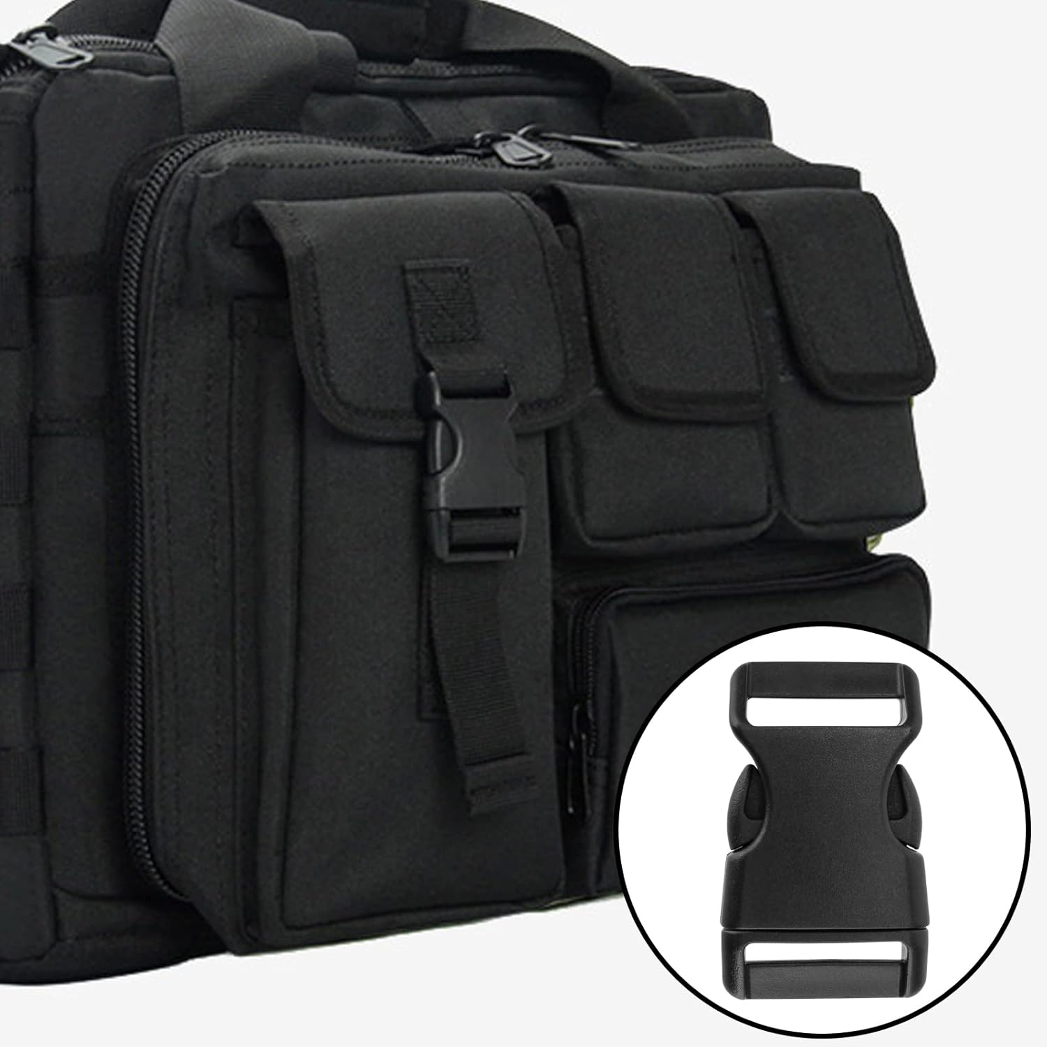 KEILEOHO 50 Pack 1 Inch Plastic Buckle Clips, Paracord Bracelets Buckles, Plastic Side Release Buckles, Quick Release Parachute Buckle for Backpacks, Straps, Belts, Collars - Image 5