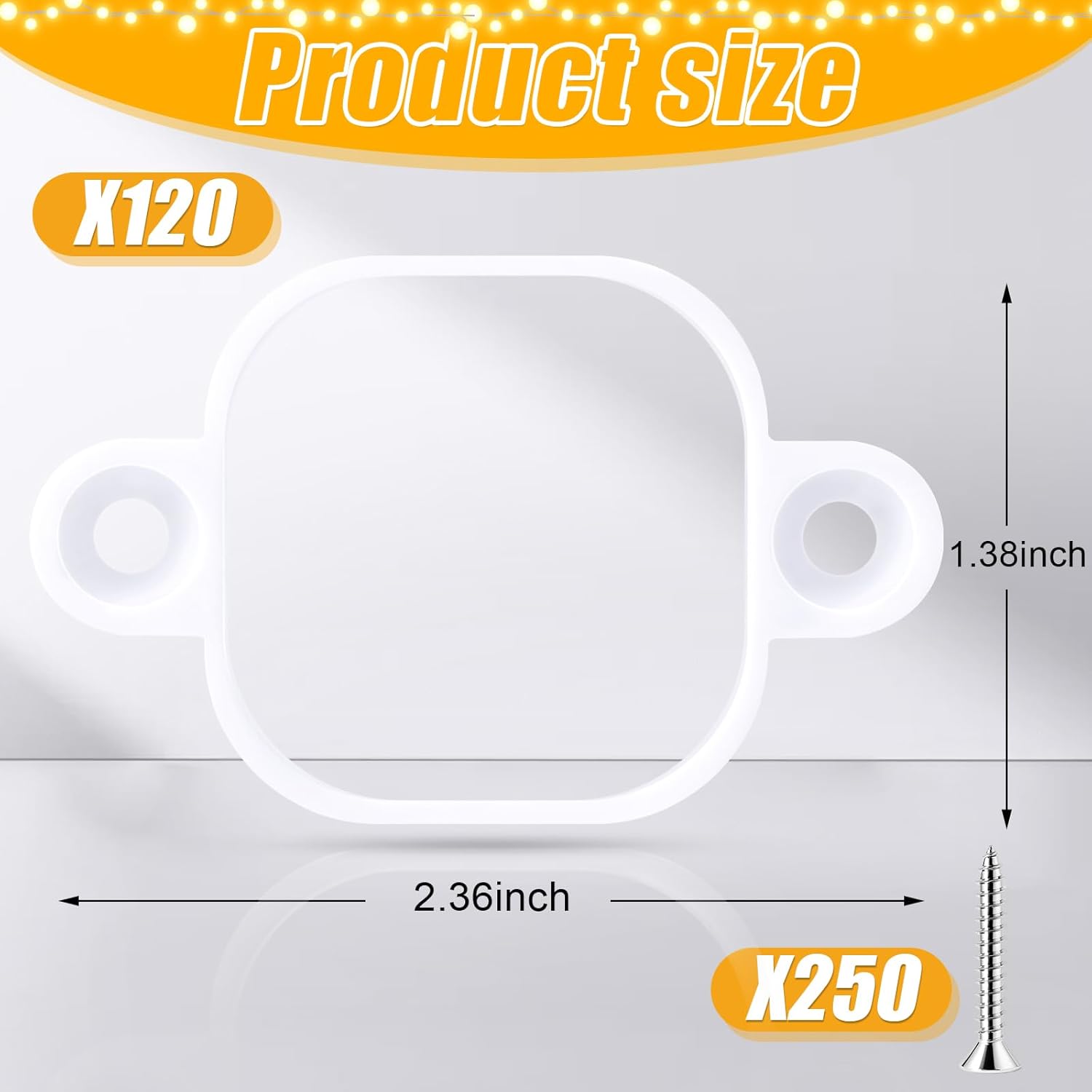 120 Pcs Mount Compatible with 200 ft Govee Pro H706 H806 Permanent Outdoor Lights Brackets with Screws for Soffit, Clip Replace Glue(White) White 120