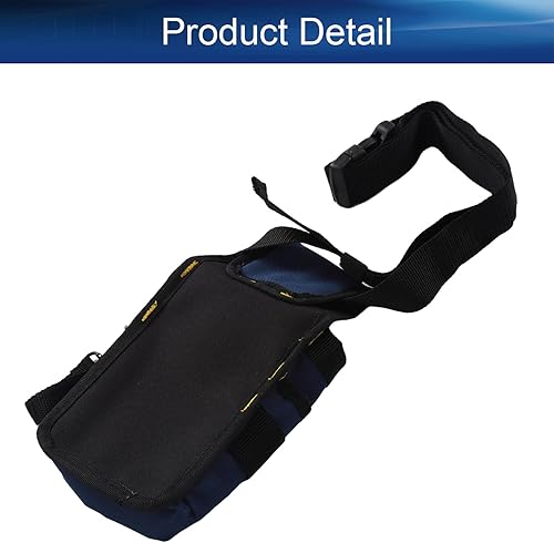 Miniatura 4 de Auniwaig Bolsa de herramientas de lona de 7.1 x 4.5 x 2.0 in, bolsillo pequeño para herramientas Oxford resistente con cinturón de nailon duradero