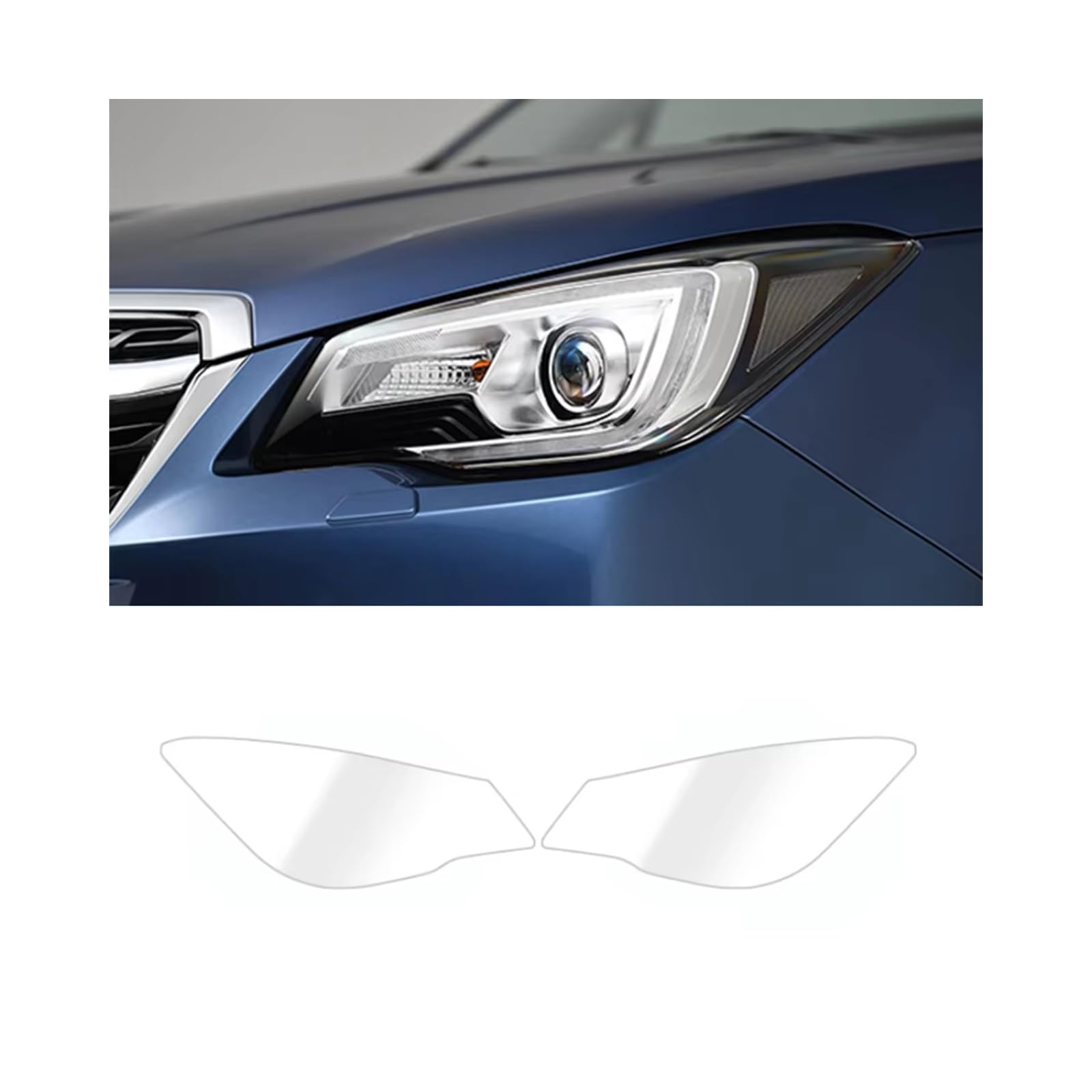 VSICTTAR Headlight Film for Subaru Forester SJ 2016-2018, 1Set Transparent/Smoke Black Car Headlight TPU Protective Film