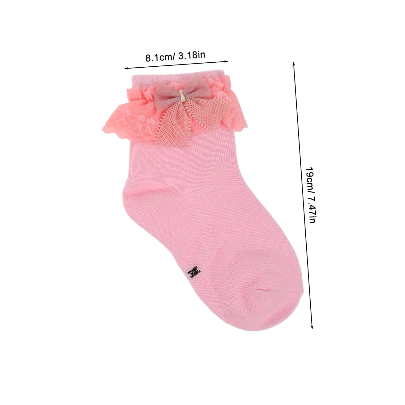 BESTYASH 2pairs Toddler Girl Socks Ruffle Baby Socks With Lace Trim Cute Socks Ruffle Cotton Socks For Newborn Infant Little Girls