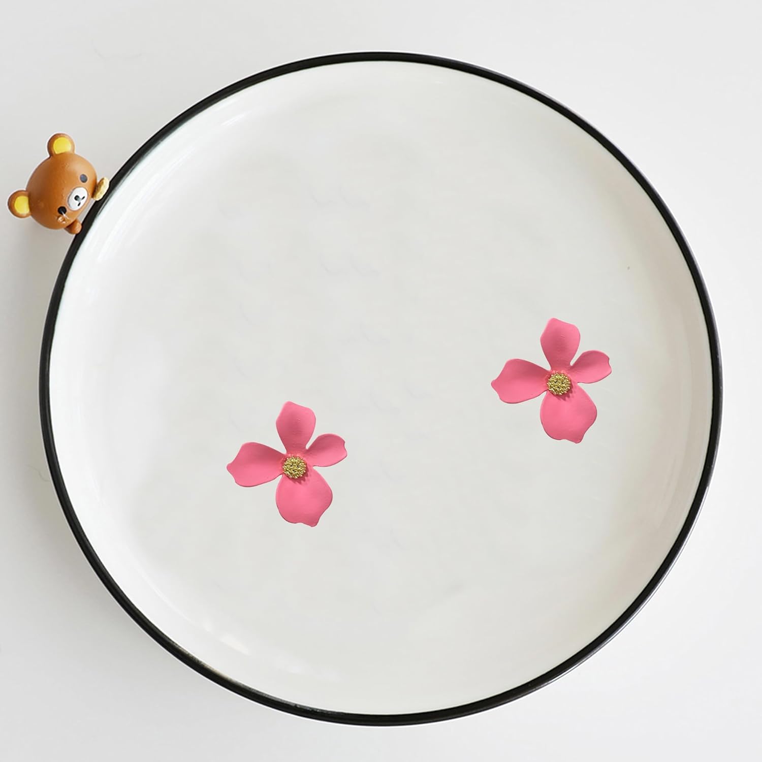 Baked Paint Flower Stud Earrings for Women Irregular Petal Earrings Small Floral Earrings Jewelry Accessories - Image 6