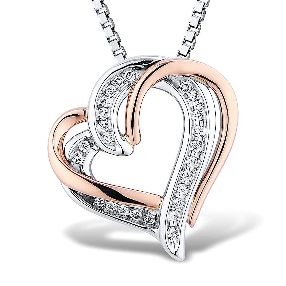 アクセサリー Sweet heart jewelry h&d Jewelry】 Heart ネックレス SWEET SV925 ピンクゴールド CZ