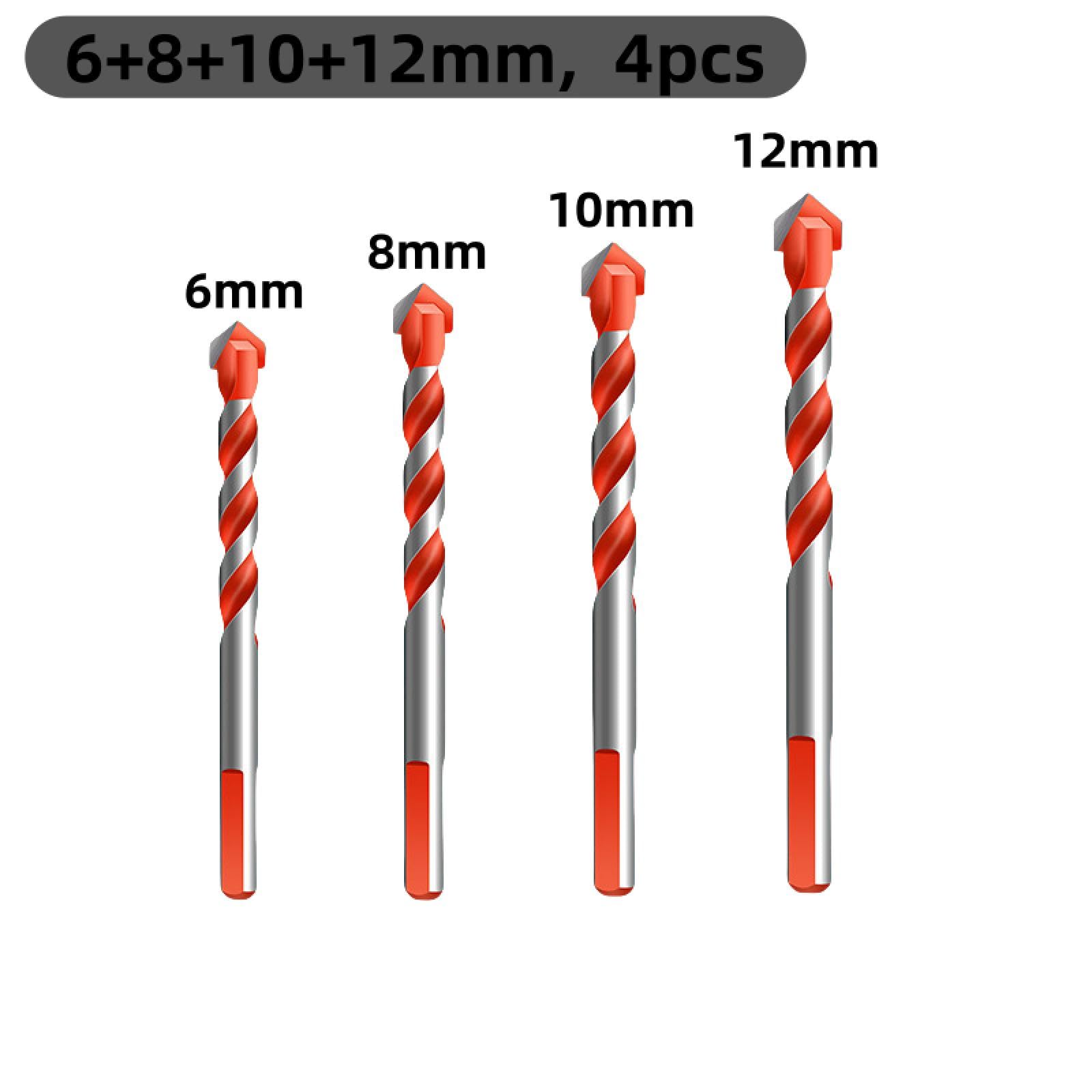 Wiertła do obróbki drewna, Zestaw wierteł do muru z węglika wolframu, 4-7 szt., 3-12 mm(4PCS)