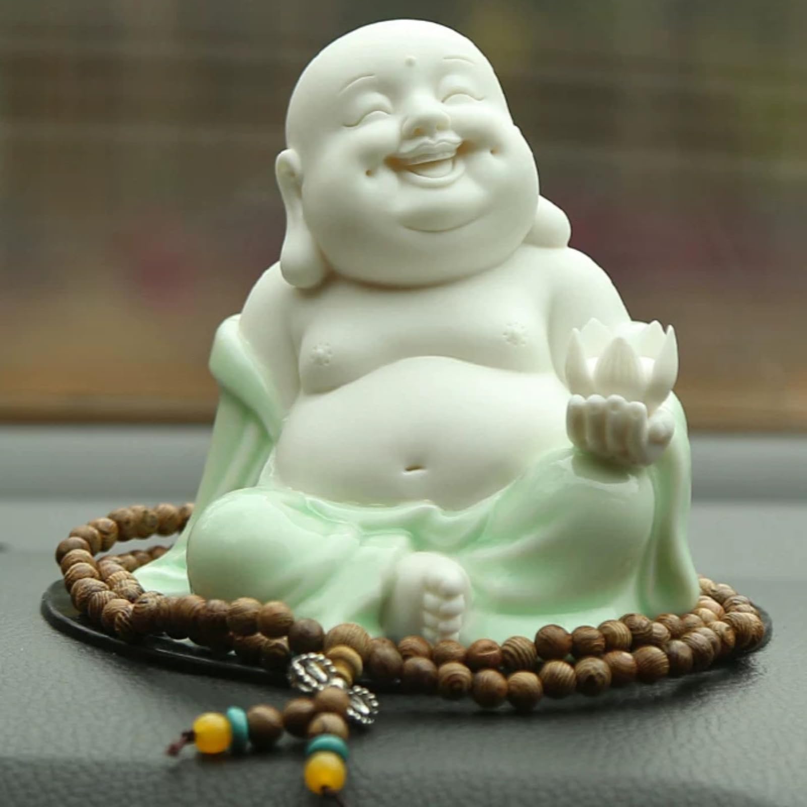 Maitreya Buddha ornamentale, 10 cm, in ceramica, decorazione statua di Buddha