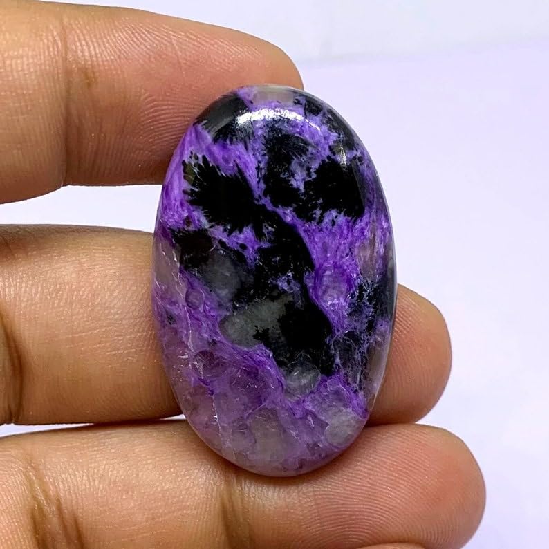 Charoite naturelle cabochon ovale contre les bijoux uniformes - 2
