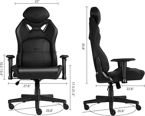Miniatura 2 de Sillas ergonómicas para juegos para adultos con espuma viscoelástica de alta densidad  Silla de oficina cómoda giratoria, silla de videojuegos