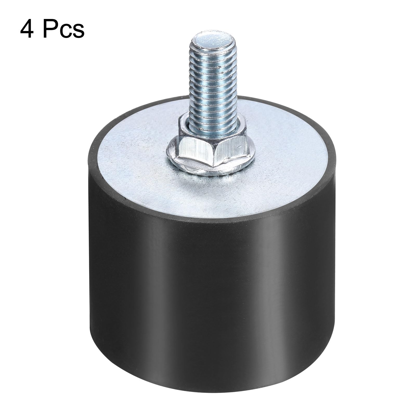 QUARKZMAN 4 Pezzi Supporti Antivibranti In Gomma M10x28mm Con Perno 50x40mm Filettatura Maschio Femmina Ammortizzatori Di Vibrazioni Zincati Supporti Filettati Con 4 Dadi Di Bloccaggio M10