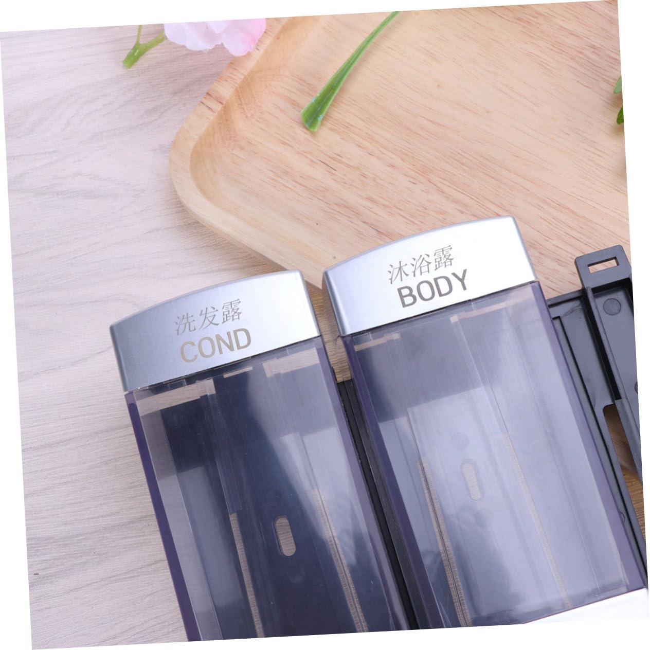 Dispenser Sapone da Muro con Tre Uscite in Plastica | Bagno e Hotel, Installazione Semplice, Erogatore per Shampoo, Gel e Balsamo