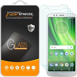 (3 Pack) Supershieldz Designed for Motorola (Moto G6 Play) and Moto G Play (6th Gen) Tempered Glass Screen Protector, Anti Scratch, Bubble Free