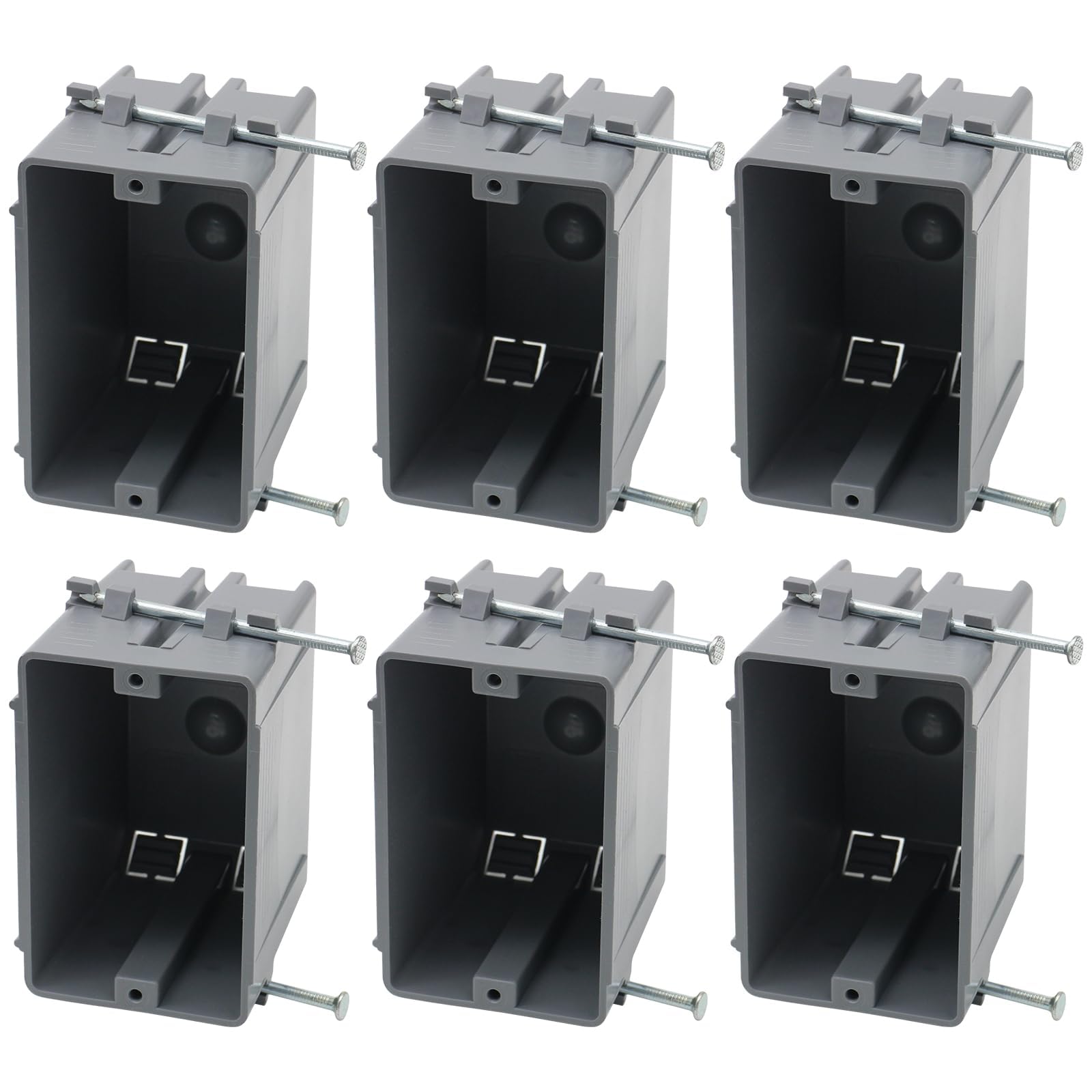 Electrical Boxes - 6 Pack 2-Gang PVC Outlet Boxes -16