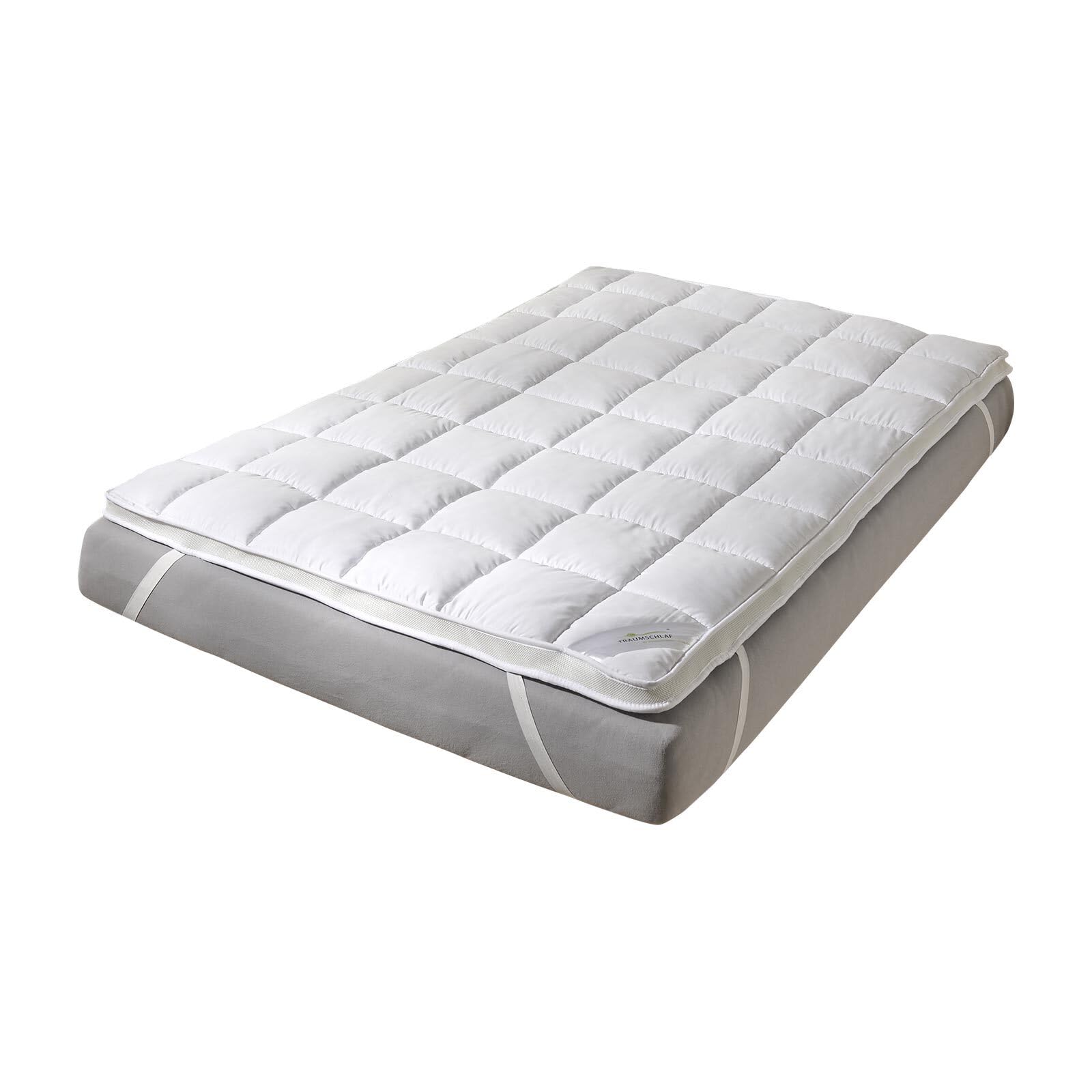 TRAUMSCHLAF Duo Matratzentopper Classic - 5 cm Matratzenauflage aus weichem Polyester mit Klimaband und Eckgummis - 100x200 cm