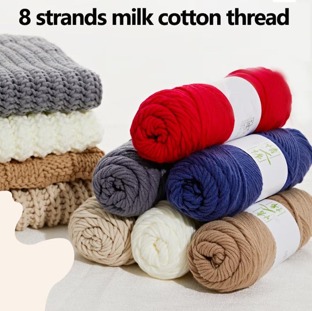 Farbiges Strickgarn, 5er-Pack 100 g Acrylgarn, 8-fädig, 3 mm, for Tufting Gun, Punch Needle und Häkeln, mehrfarbig(Color 16)
