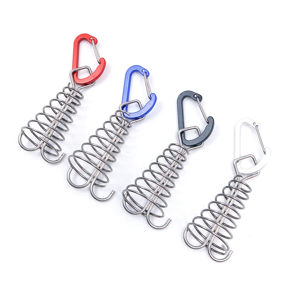 Alnicov 10PCS Square Deck Anchor Pegs,Tent Awning Anchor with D-Shaped carabiners for Camping Outdoor Timber Deck Plank Random Color