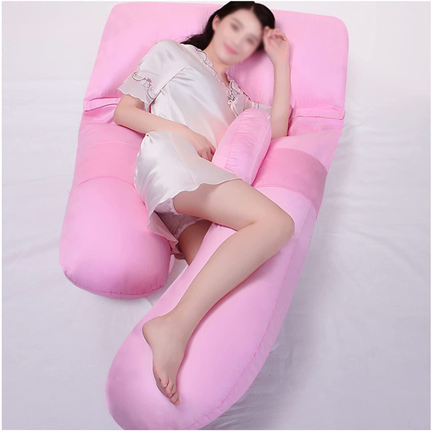 Cuscino per gravidanza, in cotone a fibra lunga, supporto multifunzionale per tutto il corpo, per donne incinte, sollievo per schiena, gambe, addome, anca, 125 x 80 x 20 cm (diametro), ideale per un