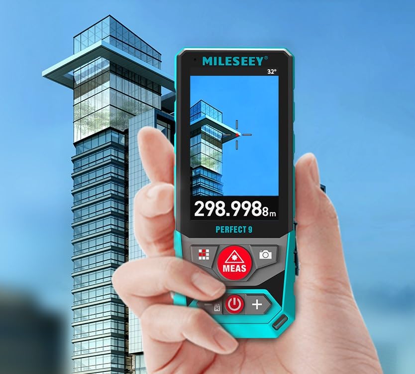 Image of MileSeey P9 300M Multifunctional Laser Measurement Tool with Pointfinder Camera, P2P Technology, Perfect for Outdoor Long Range Measurement 300M, Accuracy: ±2mm, Measuring Units: M /in /ft /ft+ in