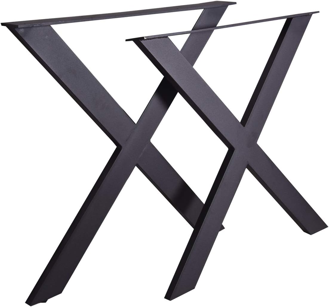 FUBIRUO Industrial Dining Table Legs Black Cast Iron Coffee