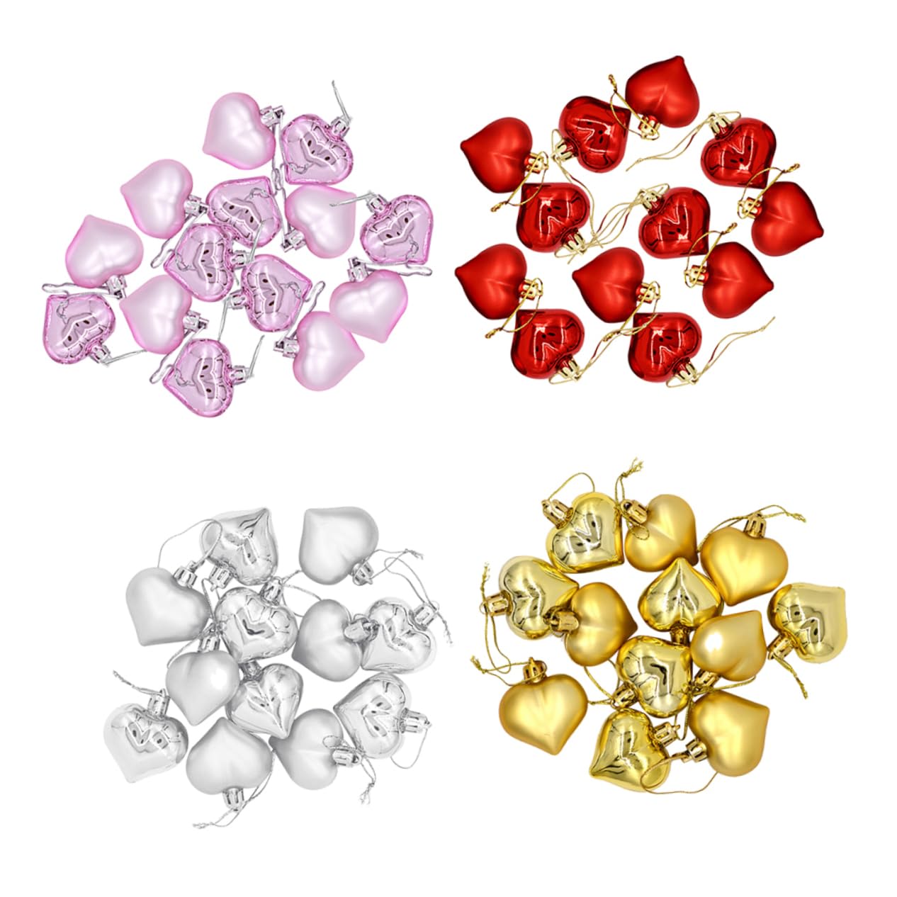 Ciieeo 8 Cajas De Navidad Adornos Colgantes De Corazón para Árbol De Navidad Bola De Navidad para Manualidades DIY Colgante Decorativo Decoraciones para Árboles De Navidad Guirnalda