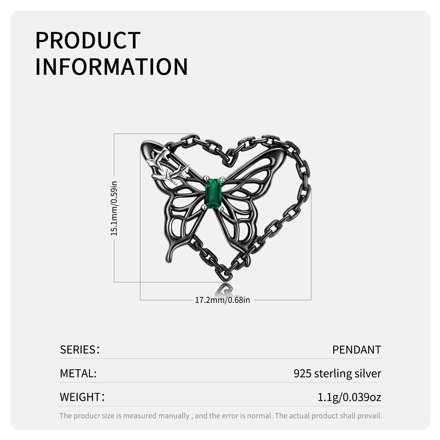 Ladies Jewellery Anhänger 925 Sterling Silber Schmetterling Motte Schädel schreien Schwarze Flügelketten Halskette für Mädchen Frauen Schmuck Teen Girl Gifts