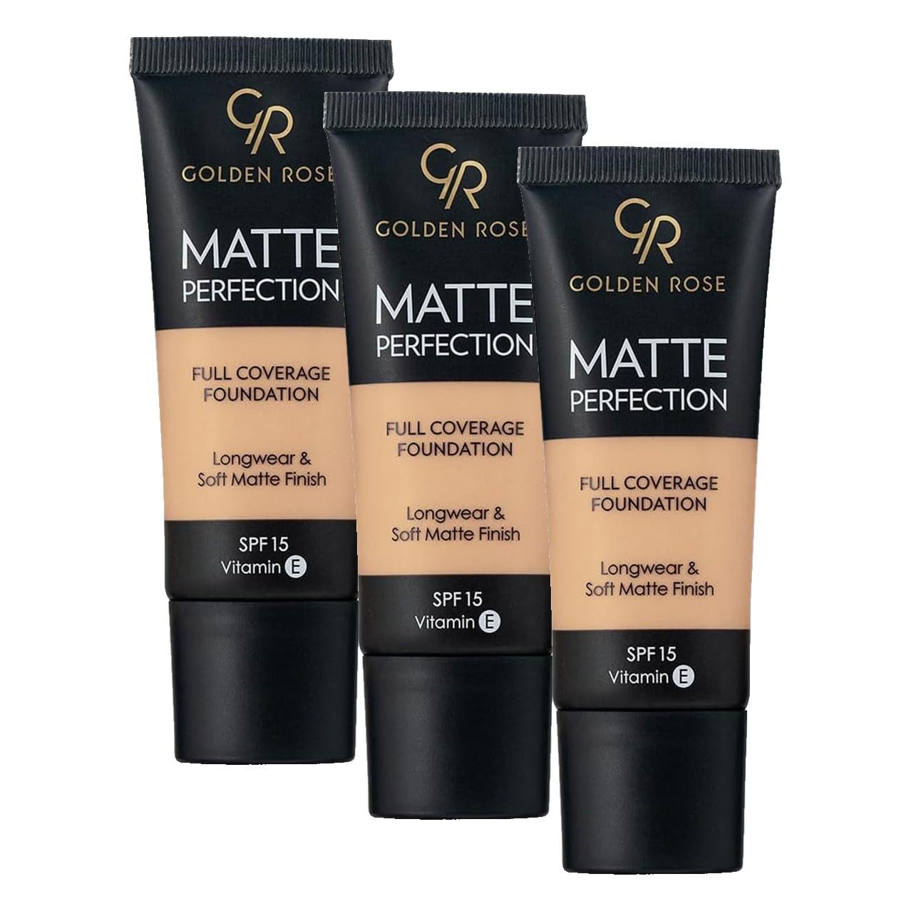 Golden Rose Matte Perfection Foundation - Cool 05 - Yoğun Kapatıcı Mat Fondöten (3 paketi)