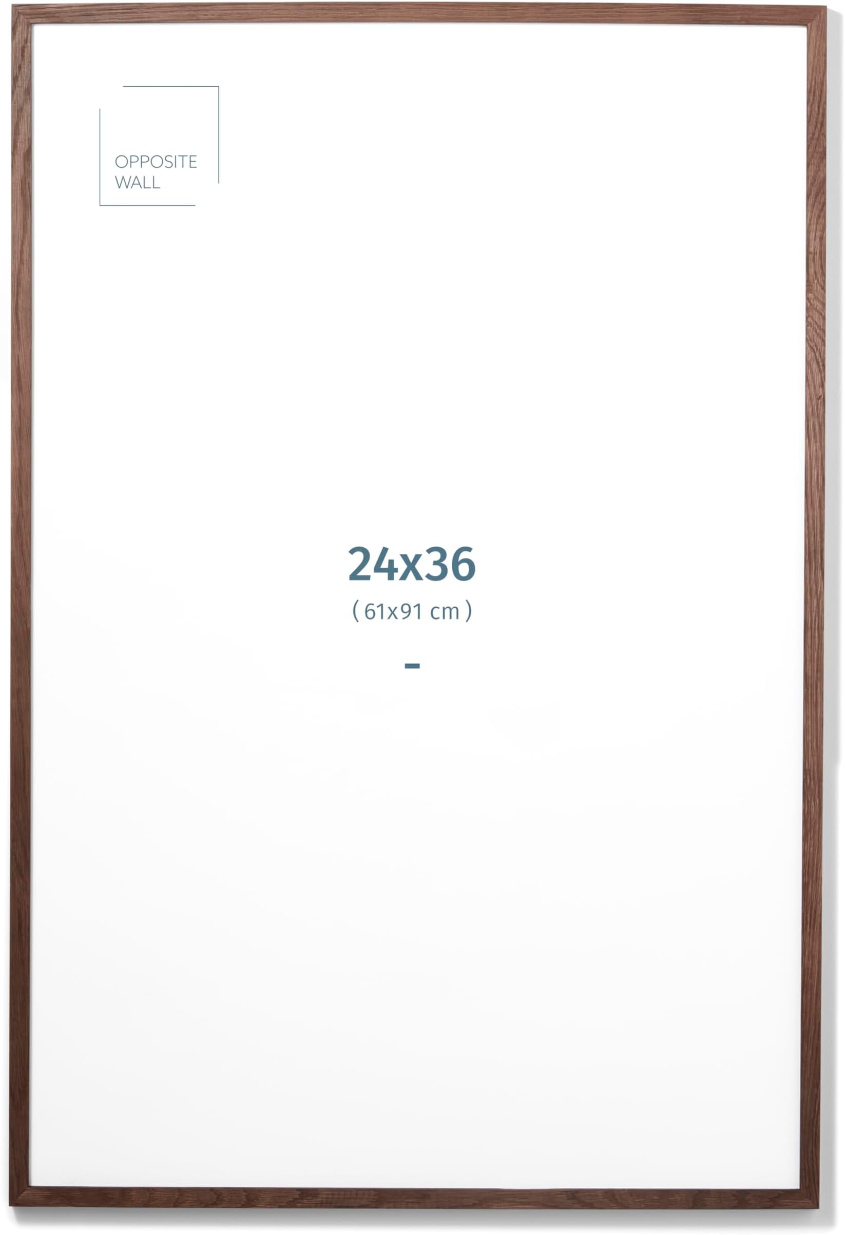 Opposite Wall - 24x36 in - Dark Solid Oak Wood Picture Frame - Lightweight, Versatile & Shatterproof - Large Wall Hanging Photo or Poster Frame - Wall Decor for Office, Gallery & Home