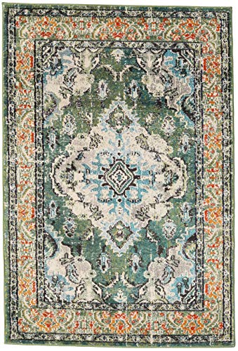 RugVista, Leia, Teppich, Kurzflor, 120 x 170 cm, Rechteckiger, Modern, Oeko-Tex Standard 100, Polypropylene, Flur, Schlafzimmer, Küche, Wohnzimmer, Grün, Mehrfarbig Cover