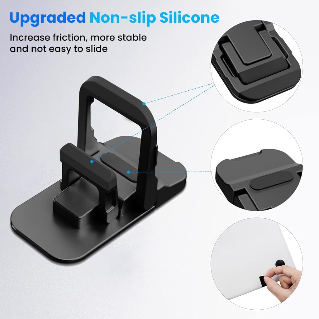 EDNITA ( 2Pcs Mini Laptop Stand for Desk | Portable Metal PC Desk Stand, Aluminium Cooling Pad Mini Clip Compatible with MacBook Apple Laptop, Lenovo, Dell, Hp, Acer & Other Laptops (Black) — Amazon image 3