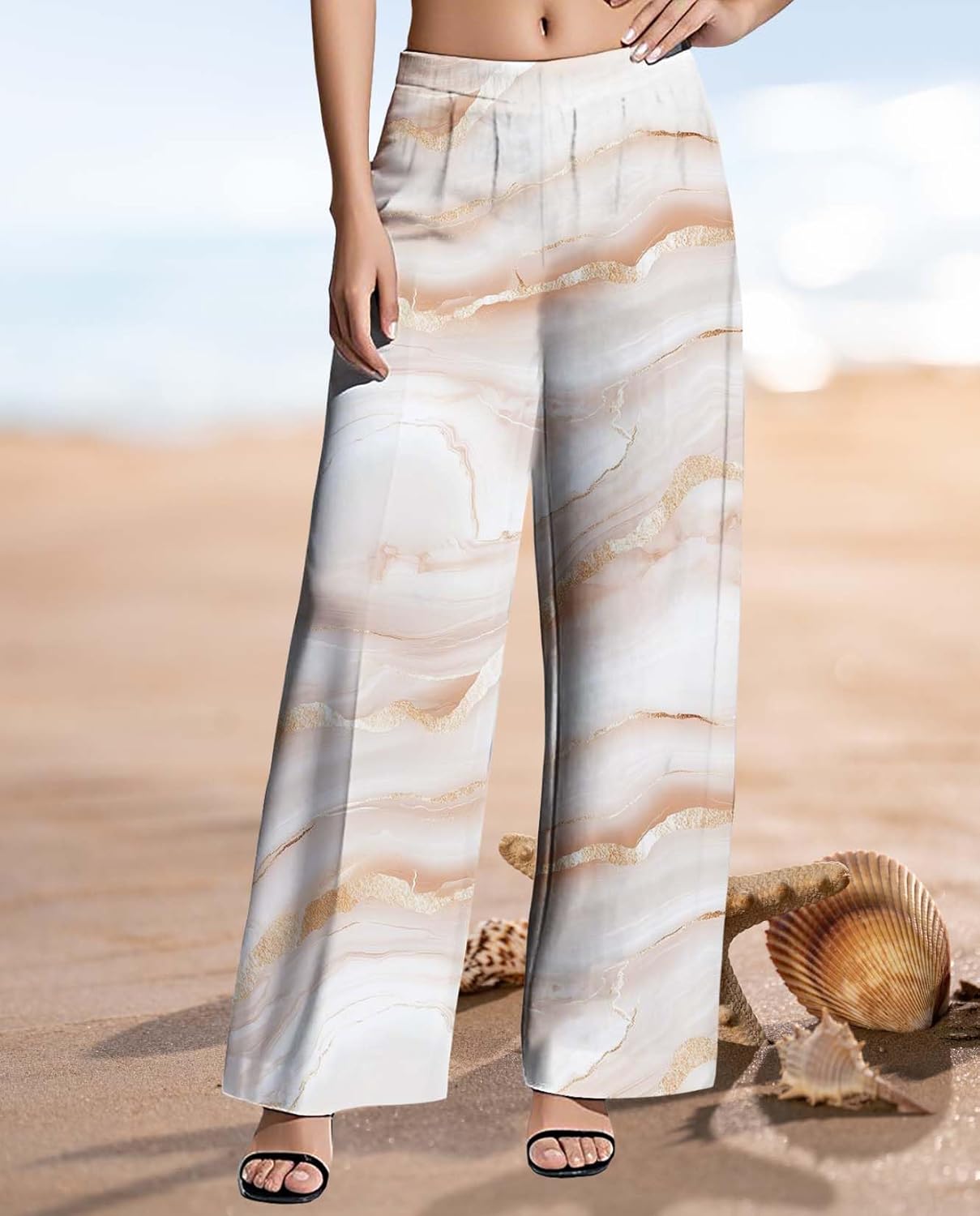 Womens Boho Pants Casual Oversize High Waisted Wide Leg Trousers Pattern Printed Ourdoors Pant for 2025 Summer - Image 4