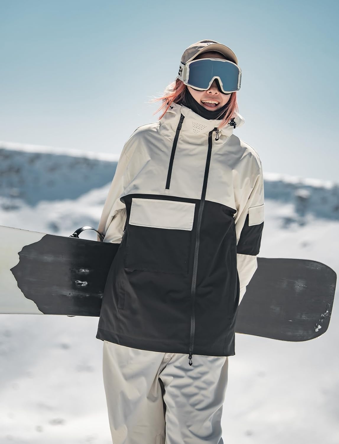 GSOU SNOW Men Ski Jacket Snowboard Waterproof Baggy Snow Coat Warm Winter Sport Hooded - Image 3