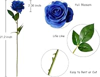 DuHouse 10 db Selyem Rózsa Művirág 54 cm Hosszú Szár Királykék Esküvői Dekoráció 2