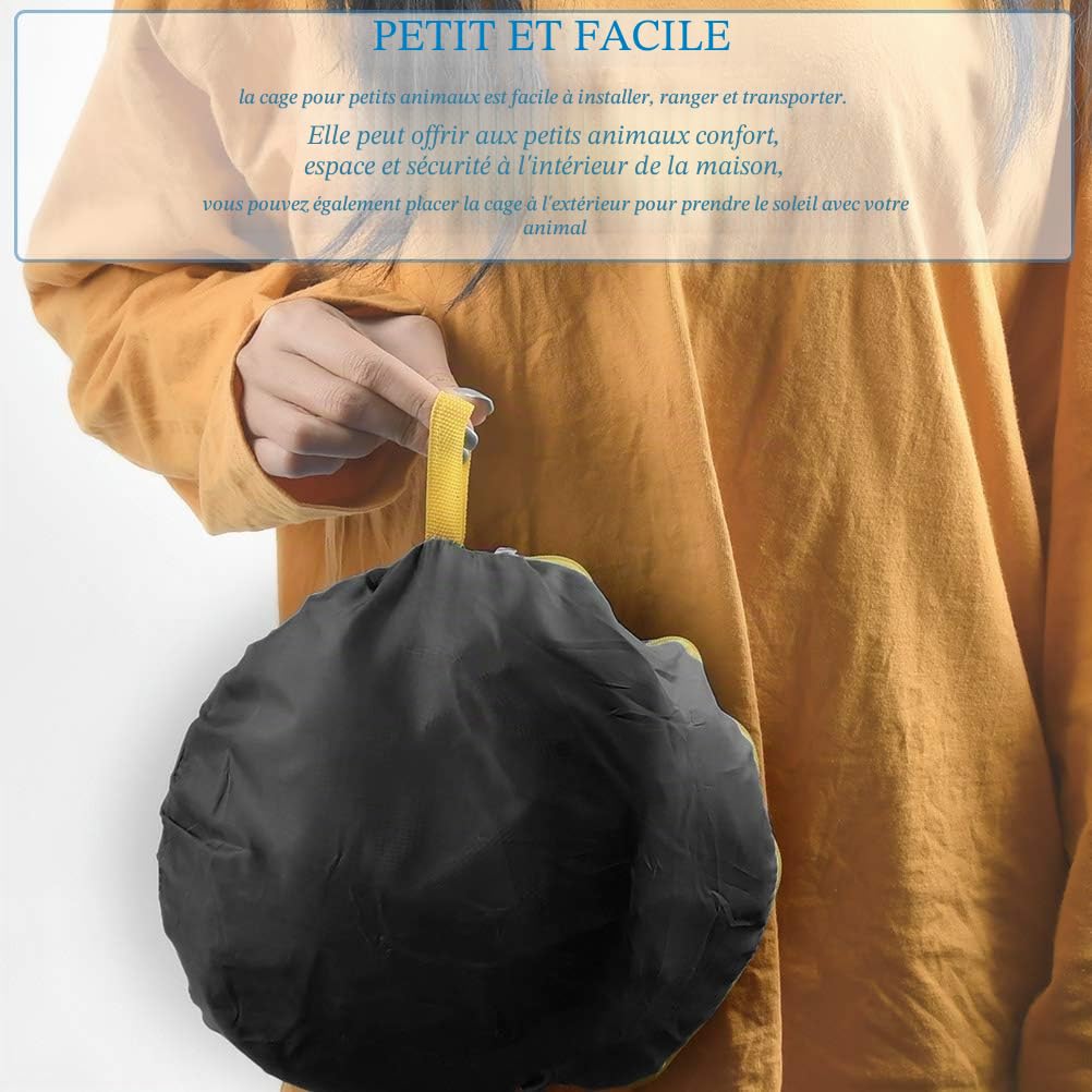 Cage pour Petits Animaux Pliable Parc de Animaux avec Maille Respirante Clôture pour Animaux de Compagnie Portable pour Chien Cochons d'Inde Lapins Hamsters (Noir)