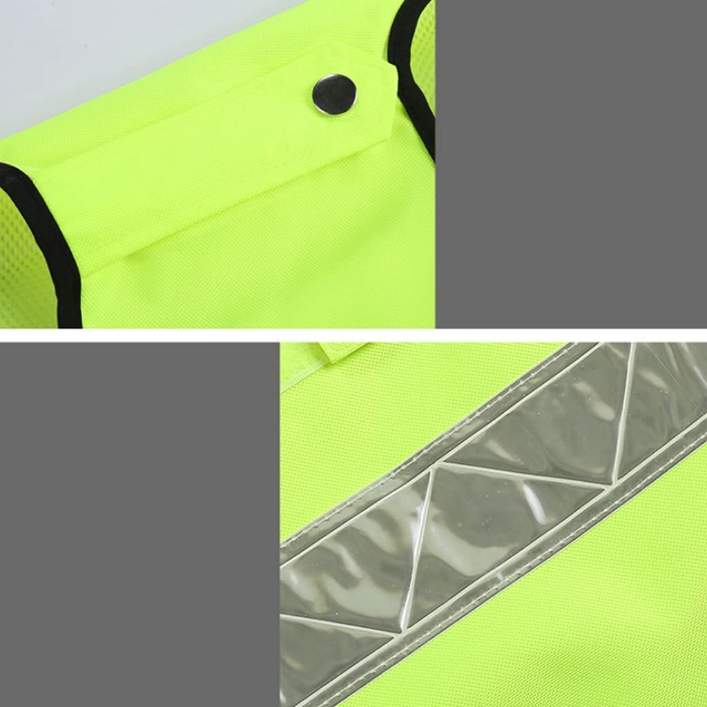 Chalecos de alta visibilidad, Chaleco de seguridad alta visibilidad con múltiples bolsillos y cremallera for ciclismo, trabajo construcción (1 unidad)(S)