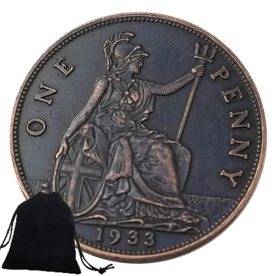 Jearls Silver 1933 Uk England 1 Penny George Great Britain Coin Shilling Coin-Uk Old Coin-Commemorative Coin-Great England Coins-Discover History Of Uk Coins Favorite Gift