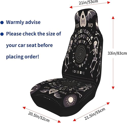 Miniatura 4 de Juego de fundas de asiento de coche de ocultismo gótico con diseño de ouija mágica vintage, juego universal de tela plana para asiento de automóvil,