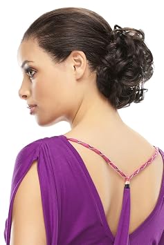 Funbun Curly Synthetic Hair Wrap Elastic Band Womens Hairpiece Chignon Ponytail Accent Fun Bun by easihair - 27B GPeach Tart