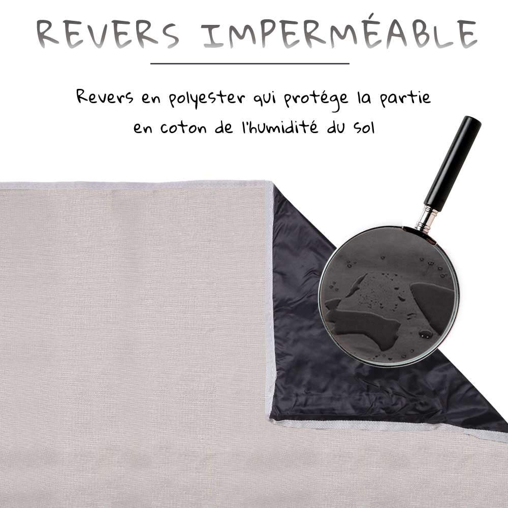 Les Jardins de la Comtesse - Nappe Pique Nique Rectangulaire XL Vichy Vert Foncé - Coton et Revers Imperméable Polyester - 280x140cm - Aussi pour Table de Jardin - 8/12 Personnes - Couverture Picnic