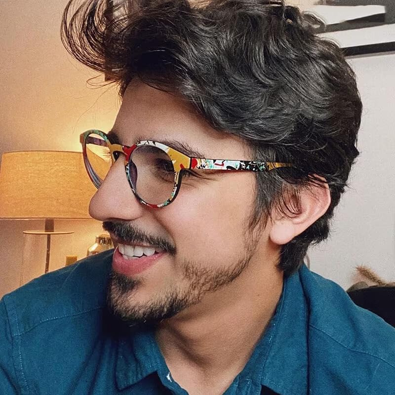 Miniatura 2 de Zeelool Unisex Chic TR90 - Marco redondo para anteojos con lente transparente sin receta Street-Artist ZVFT0271