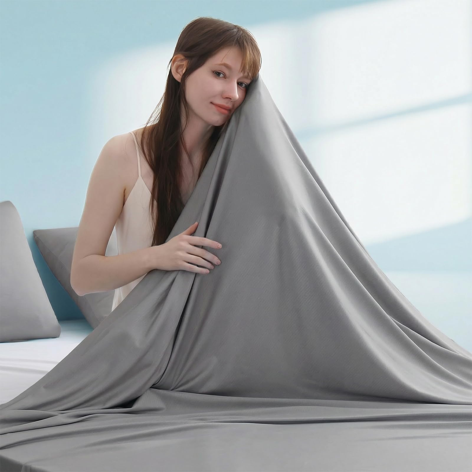 Elegear Cooling Blanket, Arc-Chill 3.0 Summer Blanket Q-Max 0.5 Cooling Sheets for Night Sweats and Hot Sleeper Soft Lightweight Thin Cold Throw for Bed Sofa Travel, Single Bed, 127x178cm, Dark Gray