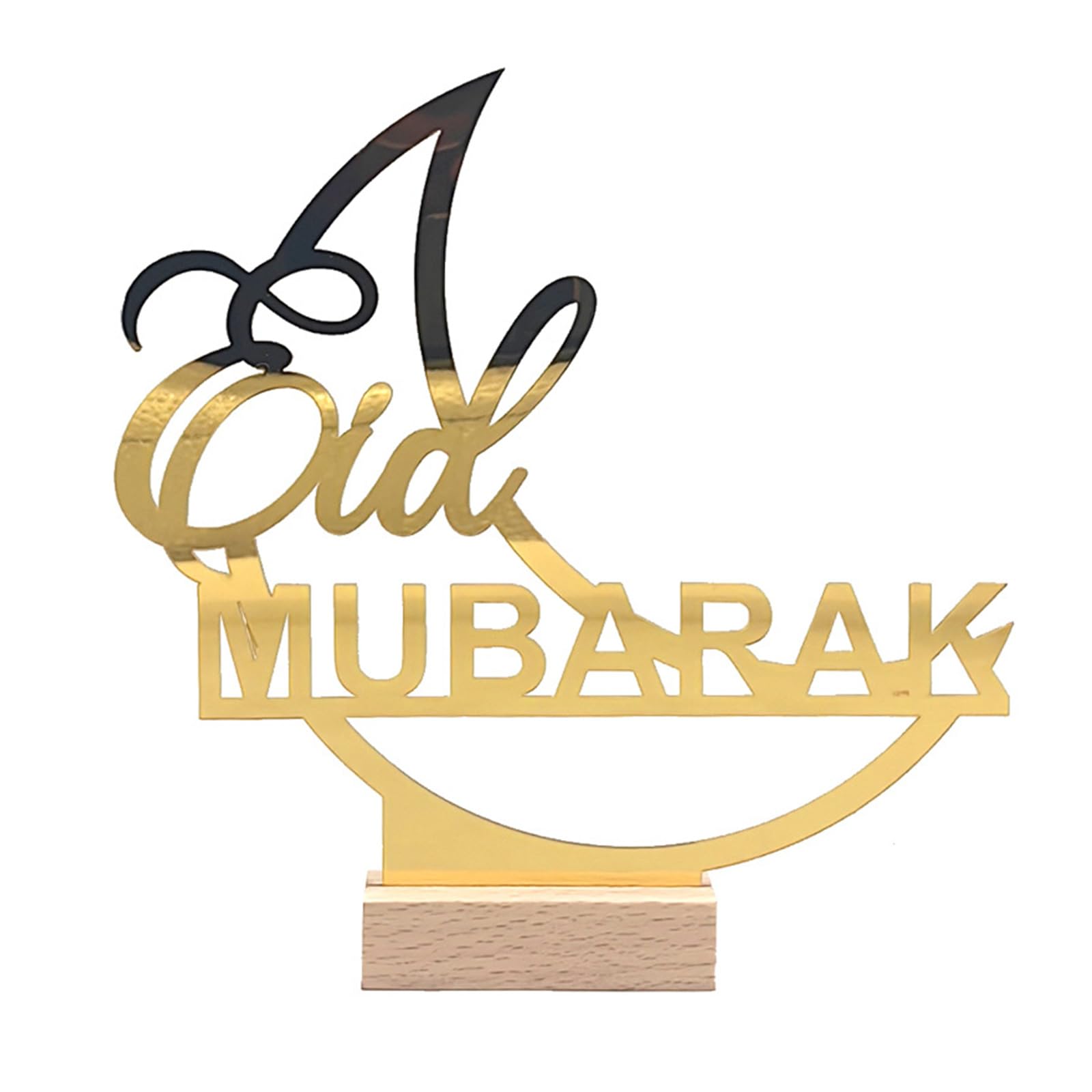 Hsioluted Eid Celebration Tabletop Ornament Acrylic Crescents Decoration for Ramadans and Festival Parties Religious Accessory Ramadans Party Centerpieces