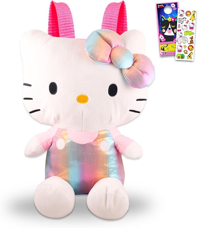 Hello Kitty Plush Backpack Set - Bundle of Plushie with Adjustable Straps, and More | Hello Kitty Plush Backpack for Kids