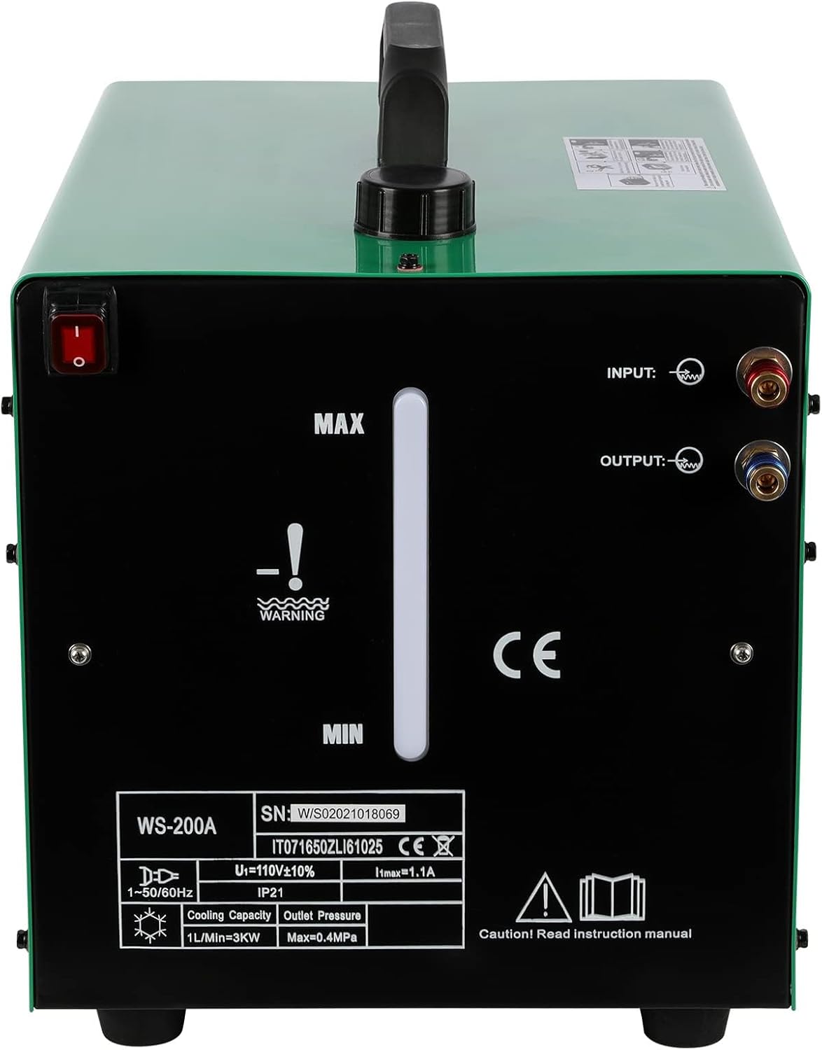 Tig Cooler, 16L Water Capacity, Tig Welder Torch Water Cooling System, 7L-12L/min Rated Water Flow with Flow Alarm