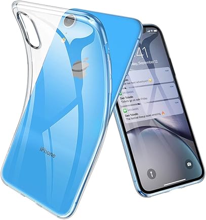 Funda para iPhone XR, Joyguard Carcasa para iPhone XR Transparente Cristal Silicona Suave Delgado Flexible TPU con Parachoques de Efecto Met?lico-6.1