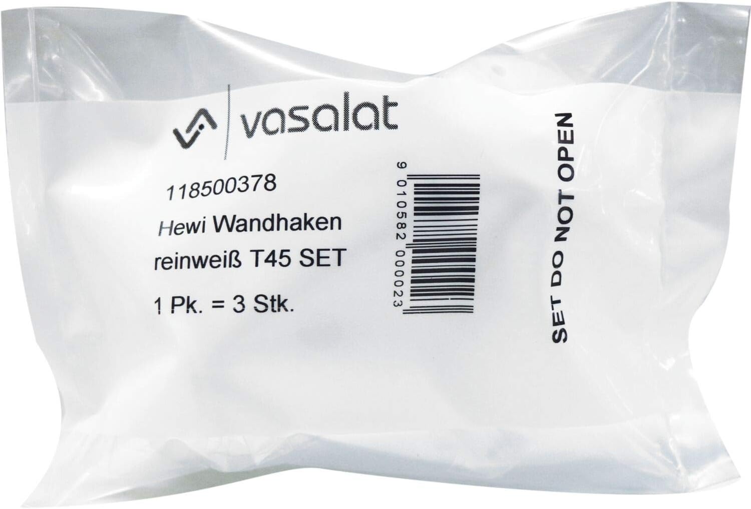 vasalat HEWI Wall Hooks Depth 45 mm Set of 3 Polyamide Pure White