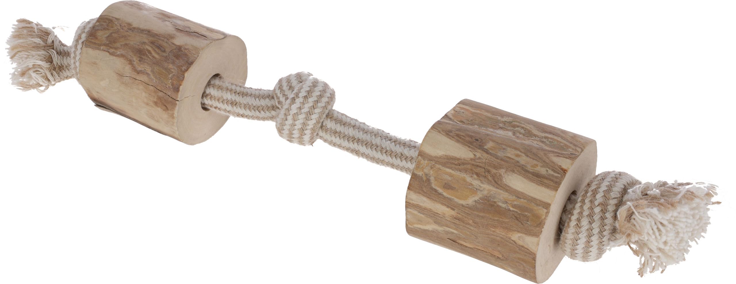 Kerbl Hobbyfarming Dumbell M, Jute/Cotton, With Coffee Wood, 35 cm