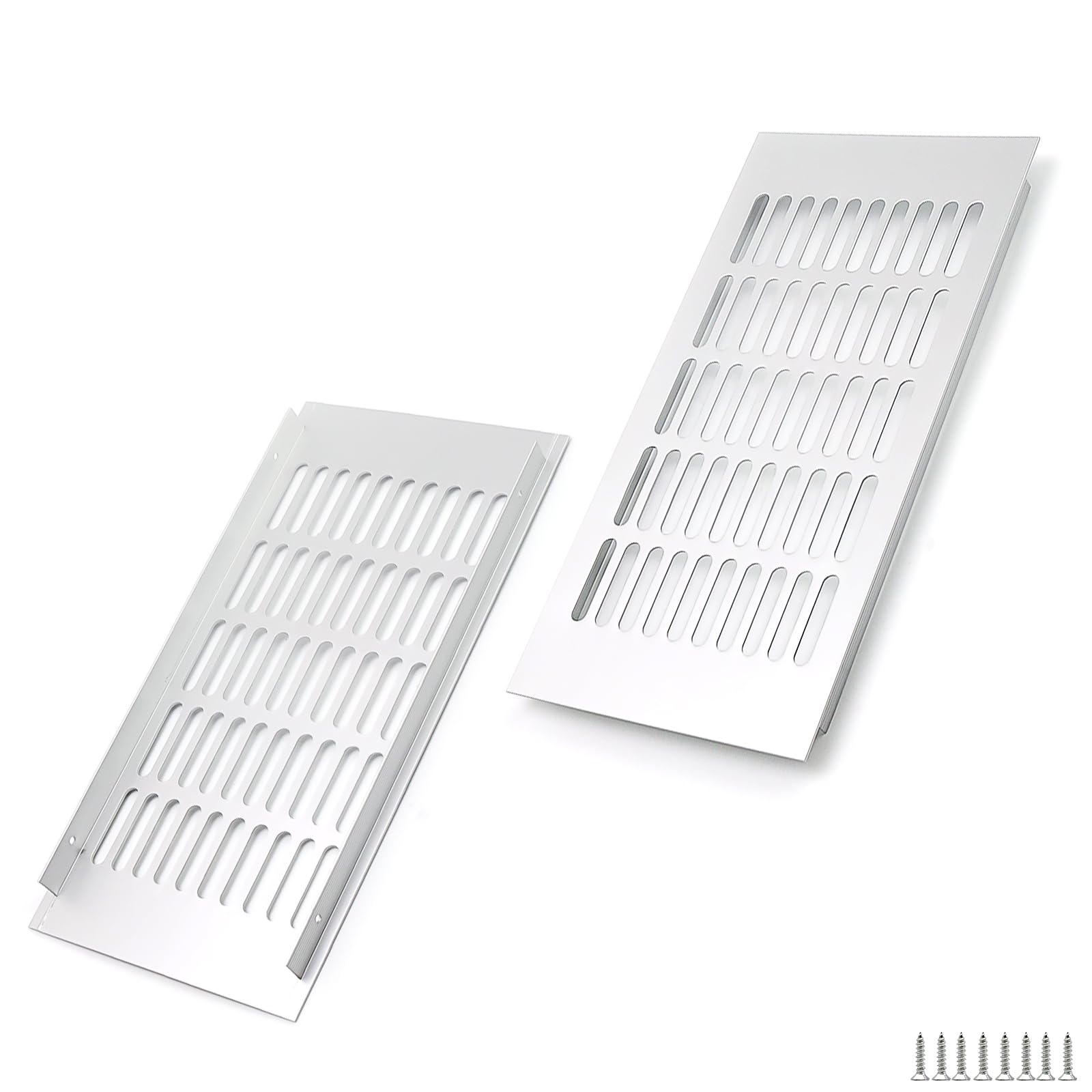 WJUAN Aluminium Ventilation Grille 300 x 150 mm Silver Square Ventilation Grille for Cupboards, Bedrooms and Doors