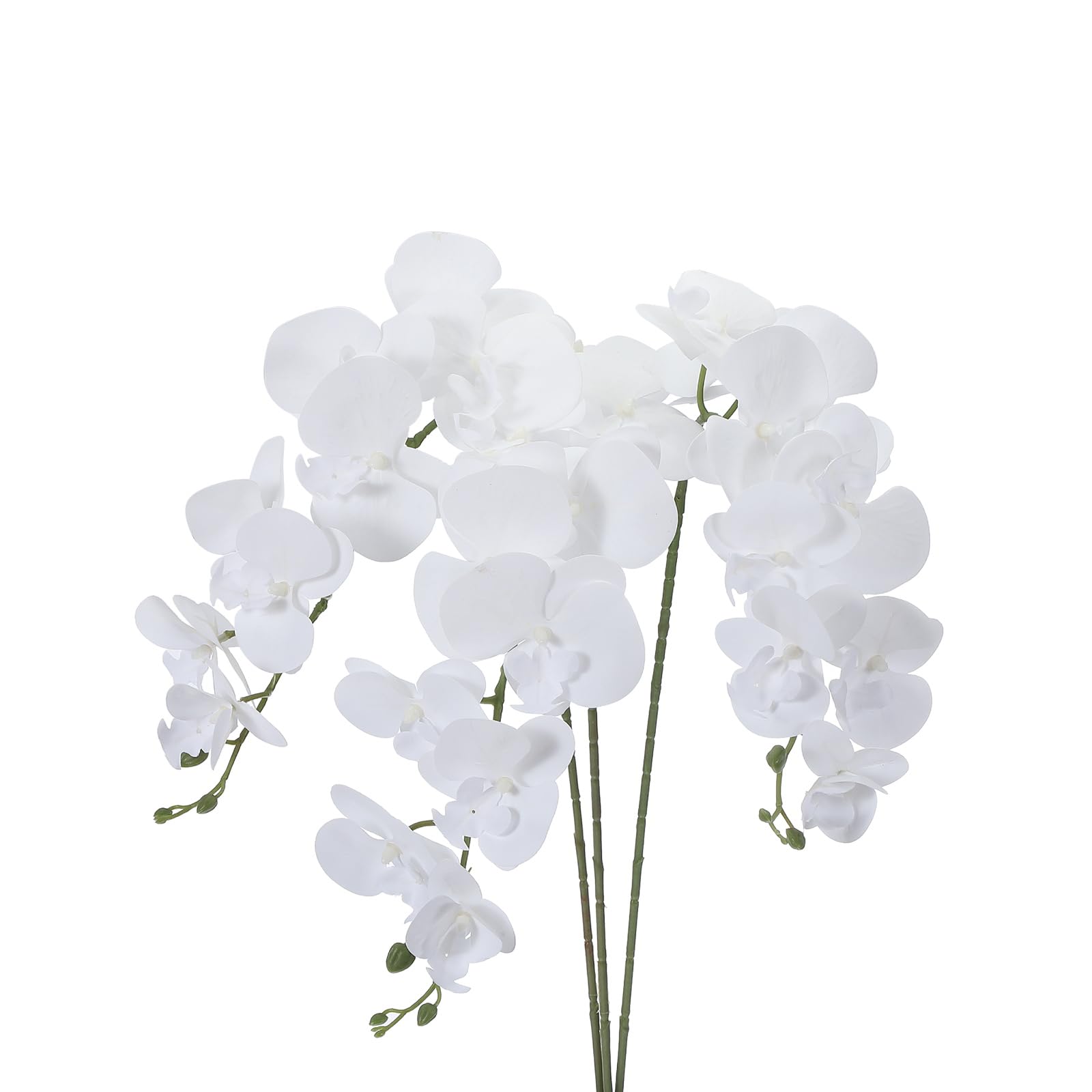 PATIKIL Tallos De Orquídea Artificial 41", Paquete De 3 con 9 Cabezas Flores Falsas Phalaenopsis Flores Artificiales De Tacto Real Rama De Orquídea Falsa para Jarrón Decoración