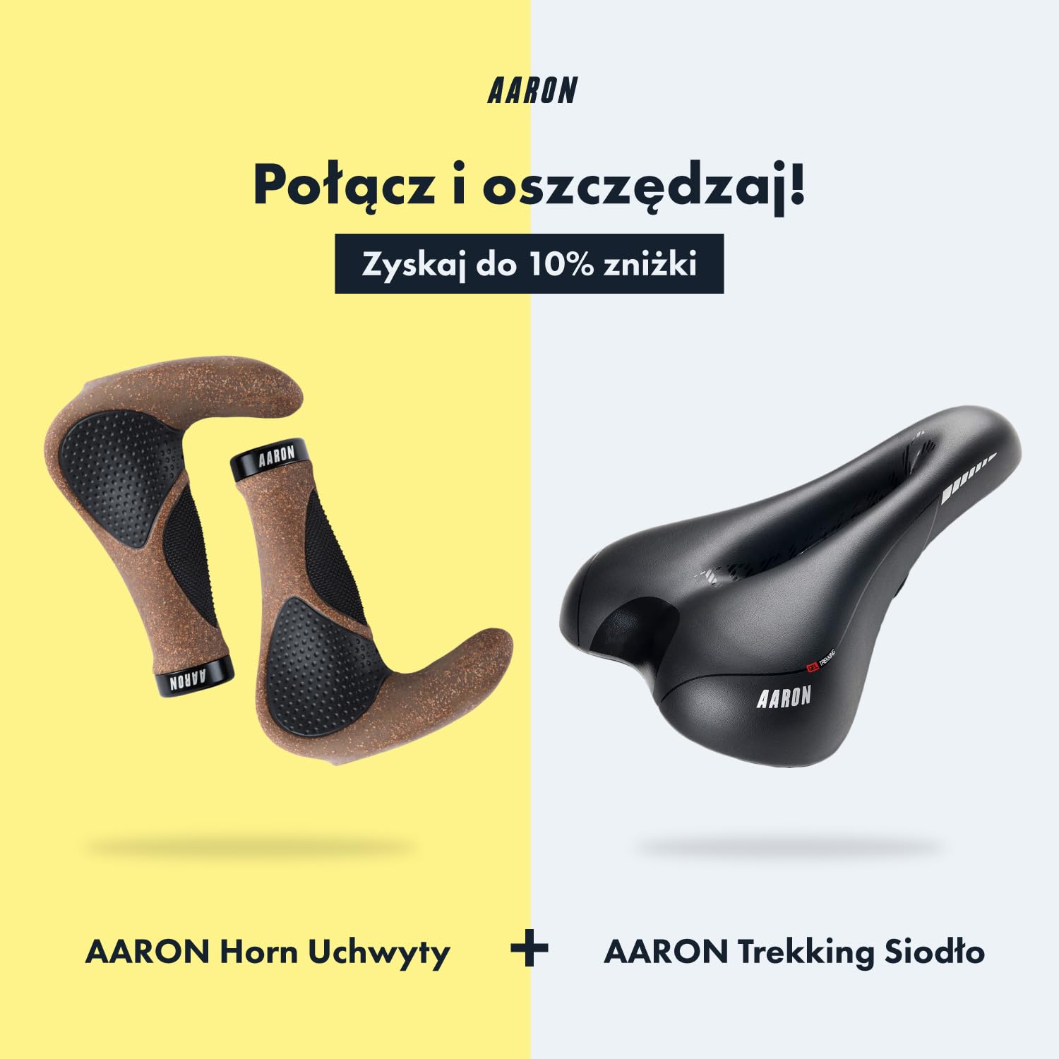 AARON Rogi na kierownicę z żelową amortyzacją, ergonomiczne rogi na kierownicę z antypoślizgowej gumy, uchwyty rowerowe do rowerów elektrycznych, trekkingowych, górskich, turystycznych, kolor czarny