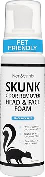 NonScents Skunk Odor Remover Head & Face Foam Easily Eliminate Skunk Odor from Pets, Carpets, Clothing, Ready-to-Use for Dogs, Cats, Home, Carpet, Car, Clothes - Fragrance Free Freshener