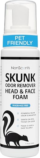 Skunk Odor Remover Head & Face Foam – Easily Eliminate Skunk Odor from Pets, Carpets, Clothing, Ready-to-Use for Dogs, Cats, Home, Carpet, Car, Clothes - Fragrance Free Freshener